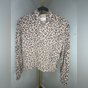 Abercrombie & Fitch Tan and Black Leopard Sweater XS Hoodie